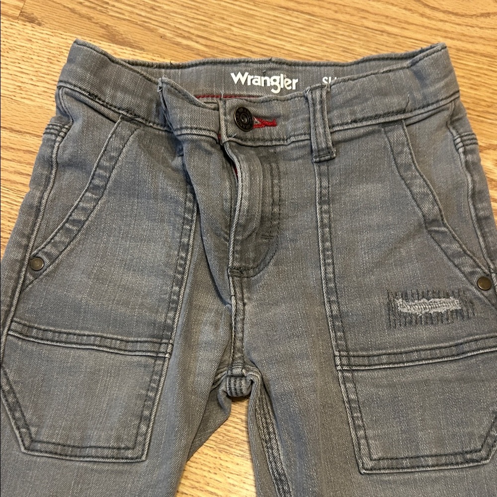 Wrangler Kids Gray Straight-Leg Jeans slim 8 has stretch! - Picture 3 of 4